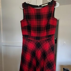NEW eShakti red & black plaid fit & flare dress